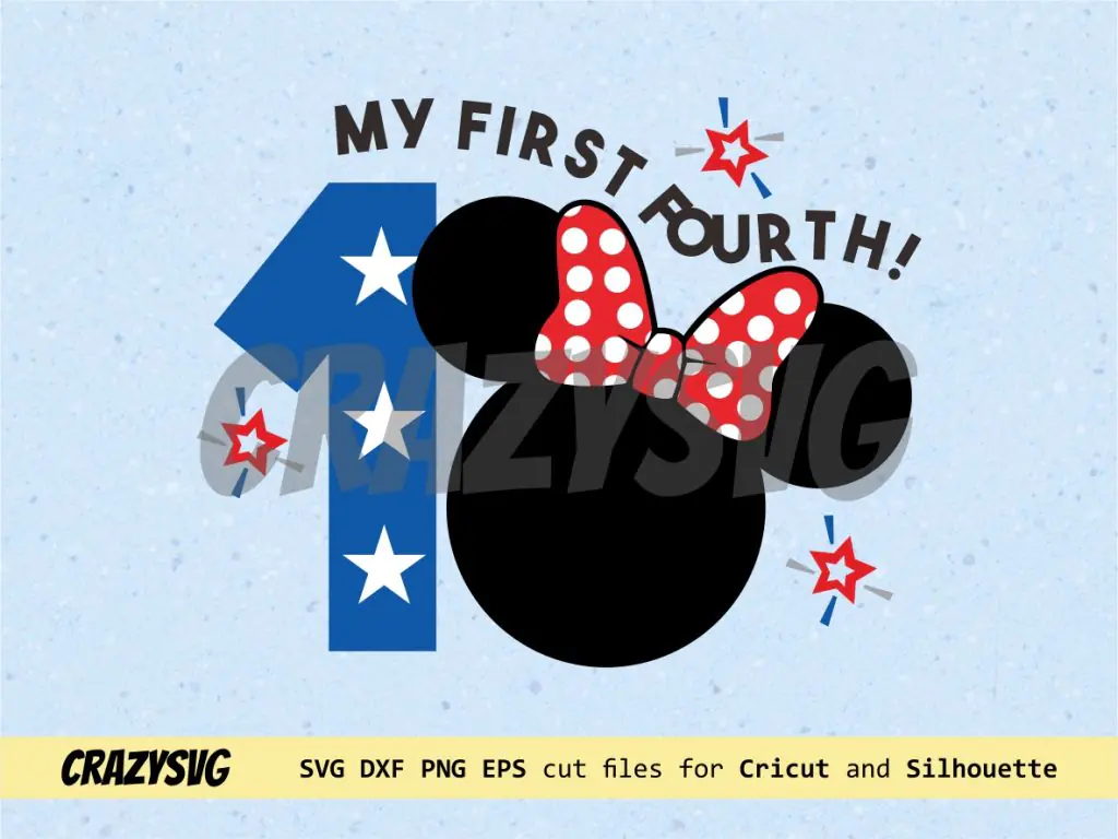 Mickey Minnie My First Fourth of July SVG Cut File