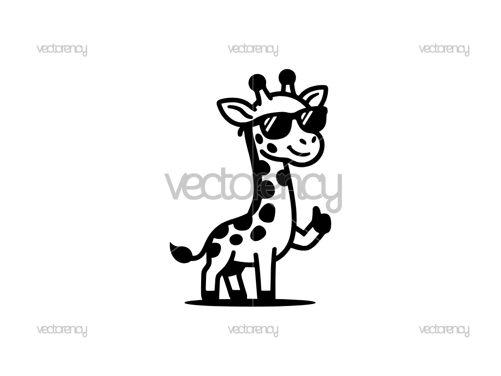 Giraffe Cool SVG