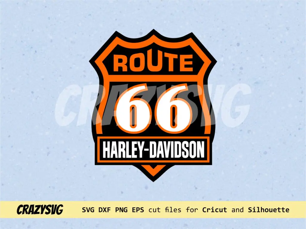 Harley Route 66 Davidson Decals Files Download, SVG, EPS, PNG