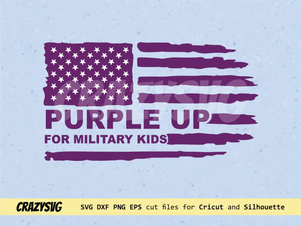 Purple Up For Military Kids, Month Of The Military Child SVG