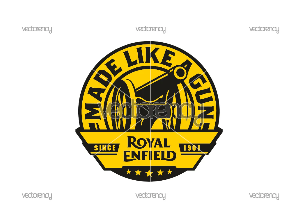 Royal Enfield Logo SVG Vector Classic Cycle Made Like a Gun