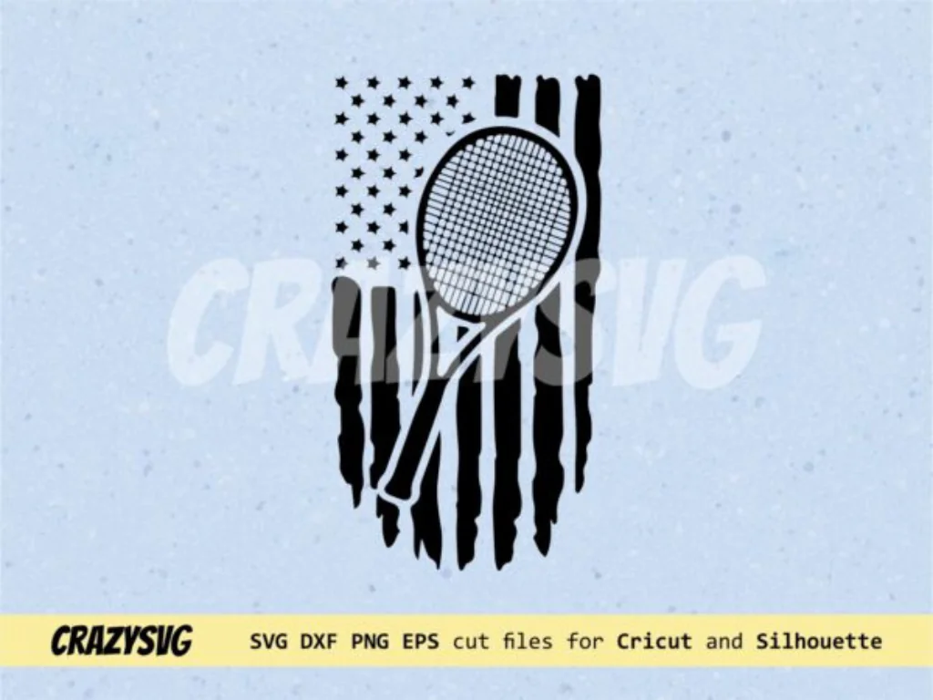 American Tennis SVG For Tennis Lover American Flag Racket