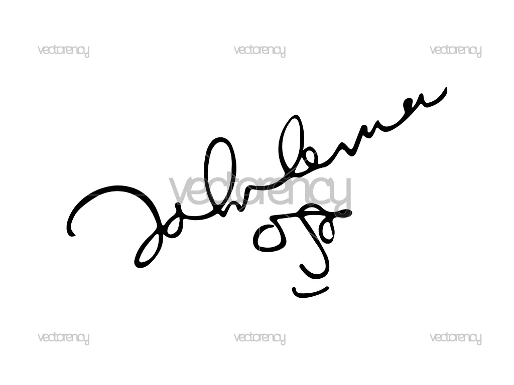 John Lennon Signature SVG Vector PNG