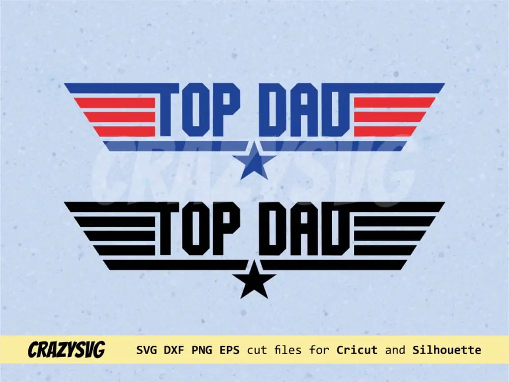 Top Dad Top Gun Logo SVG Vector