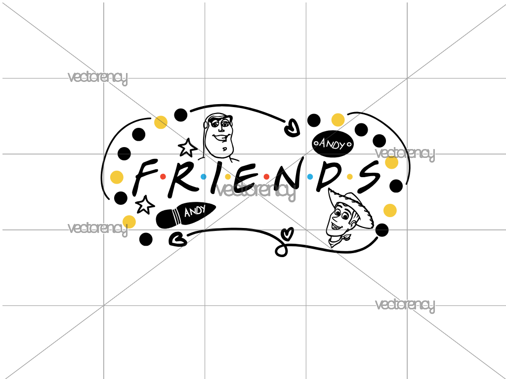 Toy Story Andy Buzz Friends SVG