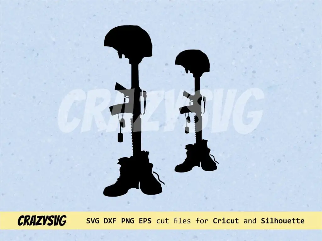 Cross Gun Helmet Boots SVG Army