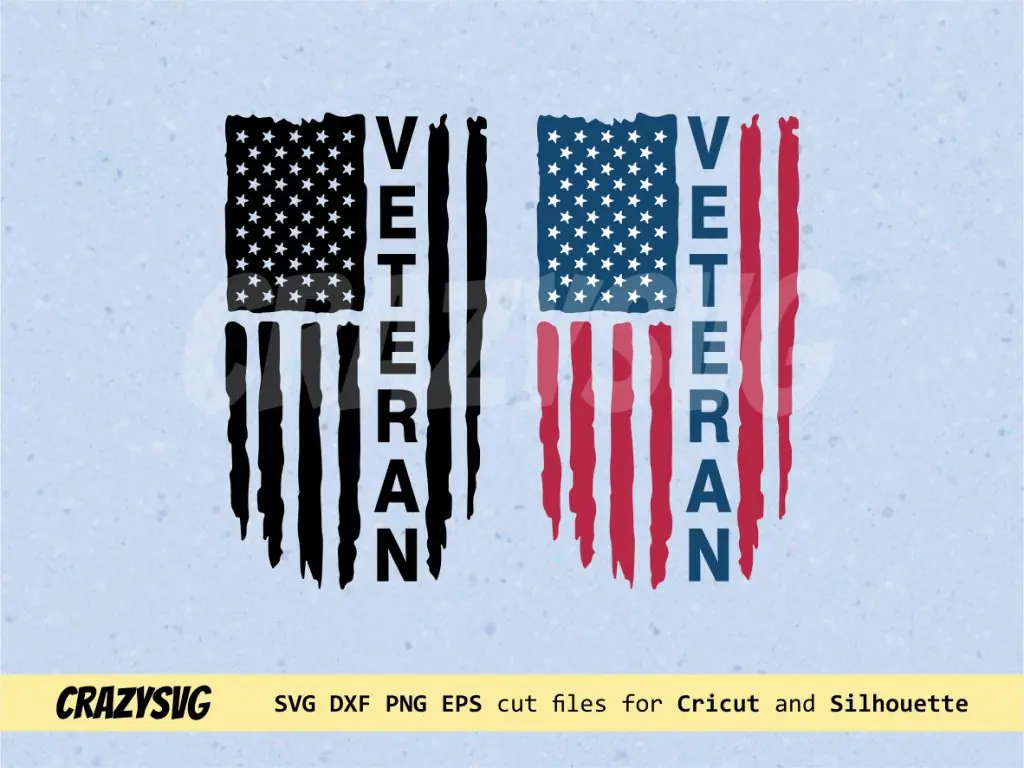 Veteran American Flag Distressed SVG