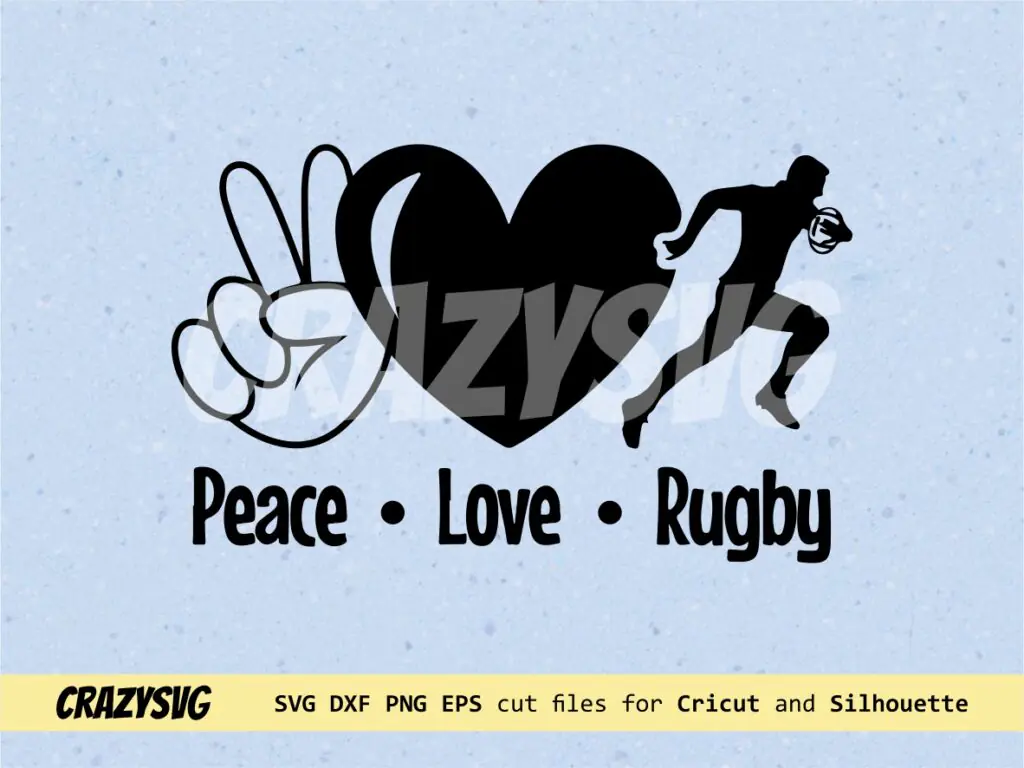 Rugby SVG Peace Love Rugby Clipart Cut File Cricut