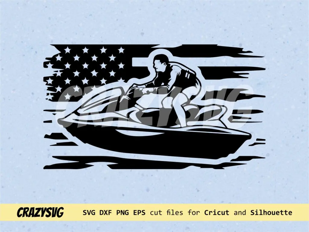 Jet ski US SVG Graphic Clipart American Flag