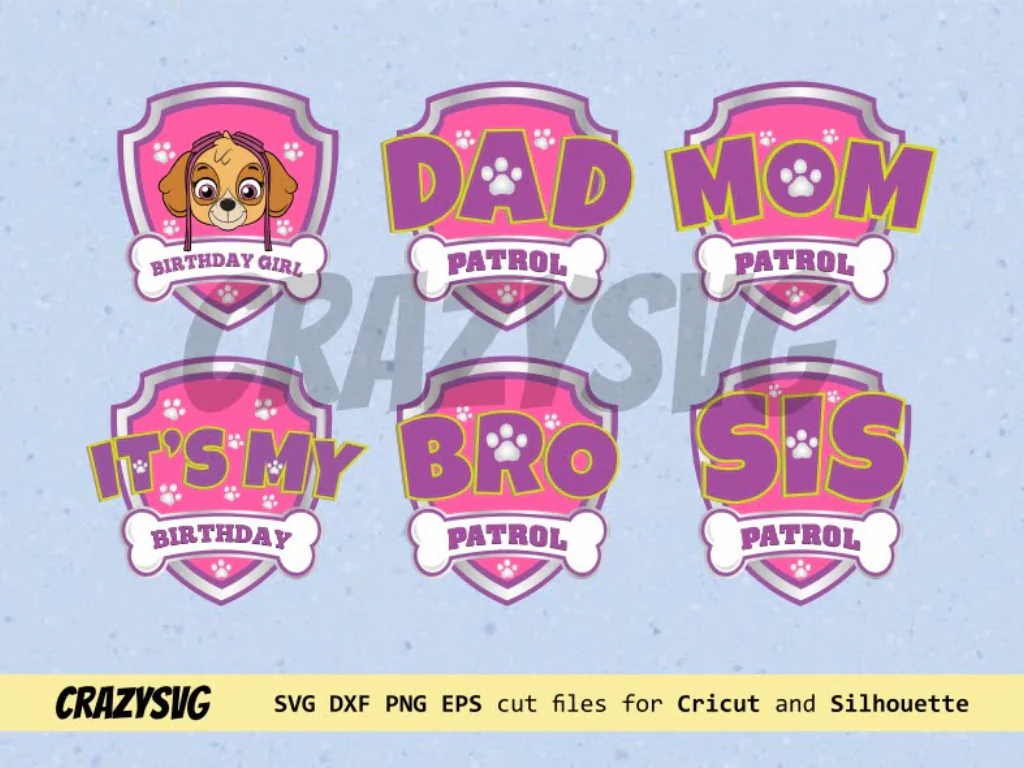 Paw Patrol Pink Logo SVG Cricut