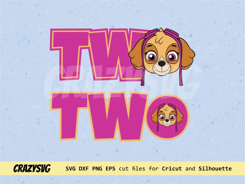 Two Skye Paw Patrol Logo SVG Cricut