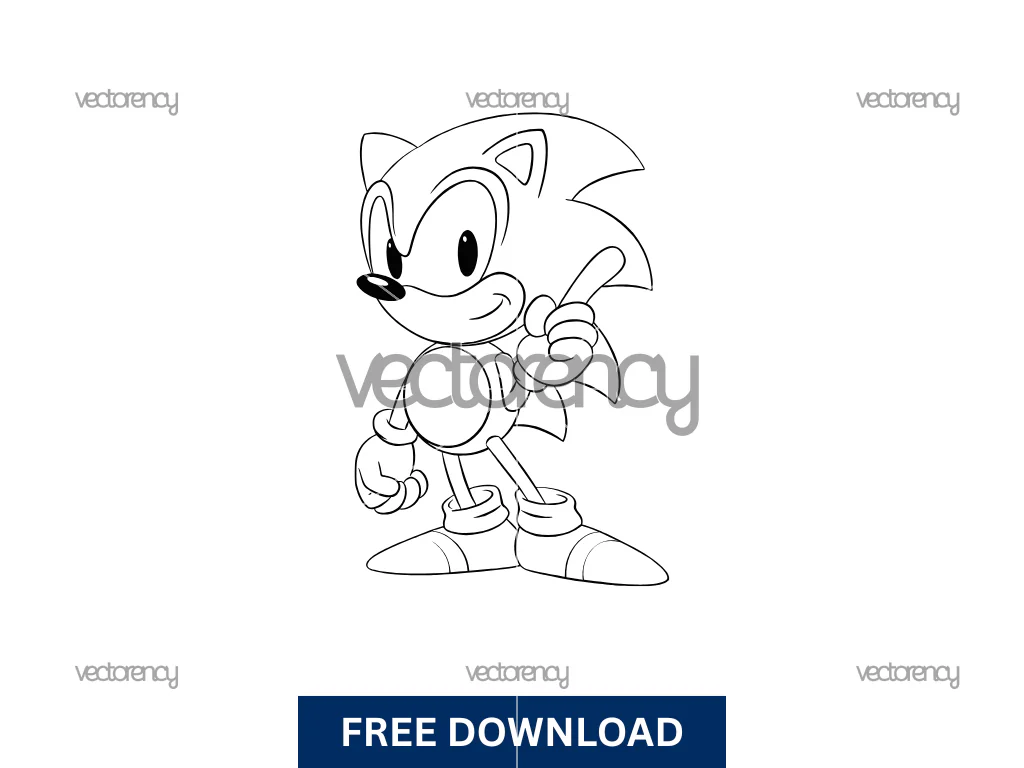 Sonic Outline SVG Cut File