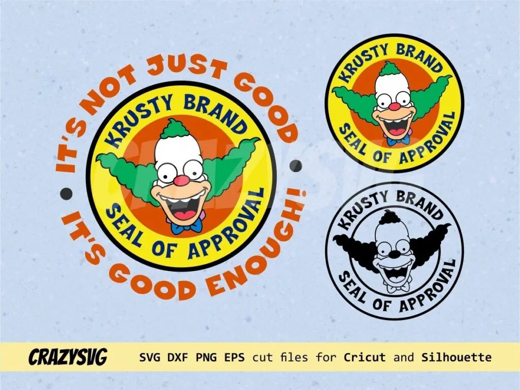 Krusty Brand SVG, Seal of Approval Logo Vector EPS Instant Download