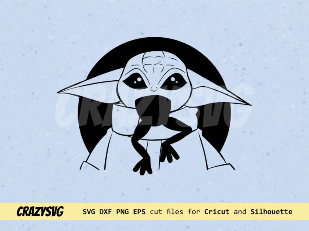 Baby Yoda Eat Frog SVG Files for Cricut