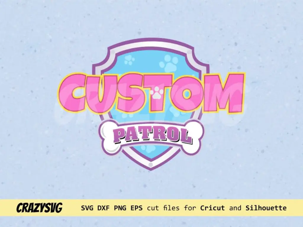 Paw Patrol Logo Customized Pink SVG