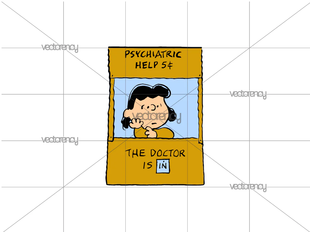 Peanuts Lucy Van Pelt Psychiatric Help The Doctor Is In SVG PNG EPS