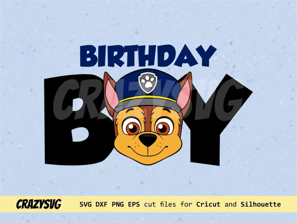 Birthday Boy Chase Face SVG Vector Clipart