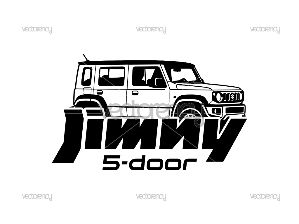 Jimny 5 Door Vector Sticker File PNG