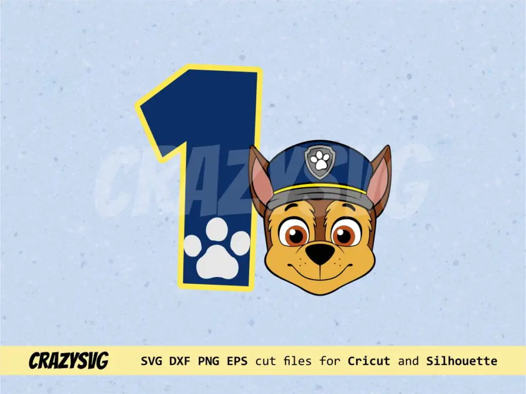 Number 1 Chase SVG Paw Patrol Birthday