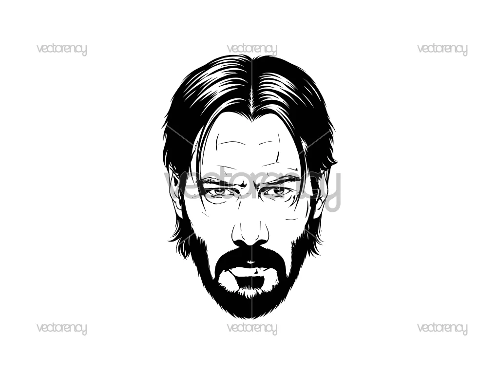 John Wick Portrait SVG