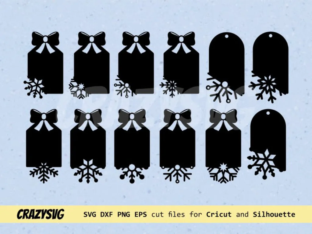 Christmas Tags SVG File Gift Tags SVG DXF Bundle