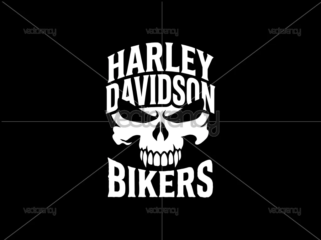 Harley Davidson Bikers Punisher Vector Sticker Files