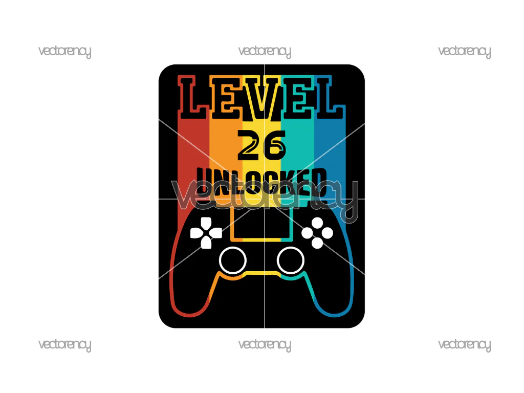 Gamer SVG Birthday Level 26 unlocked