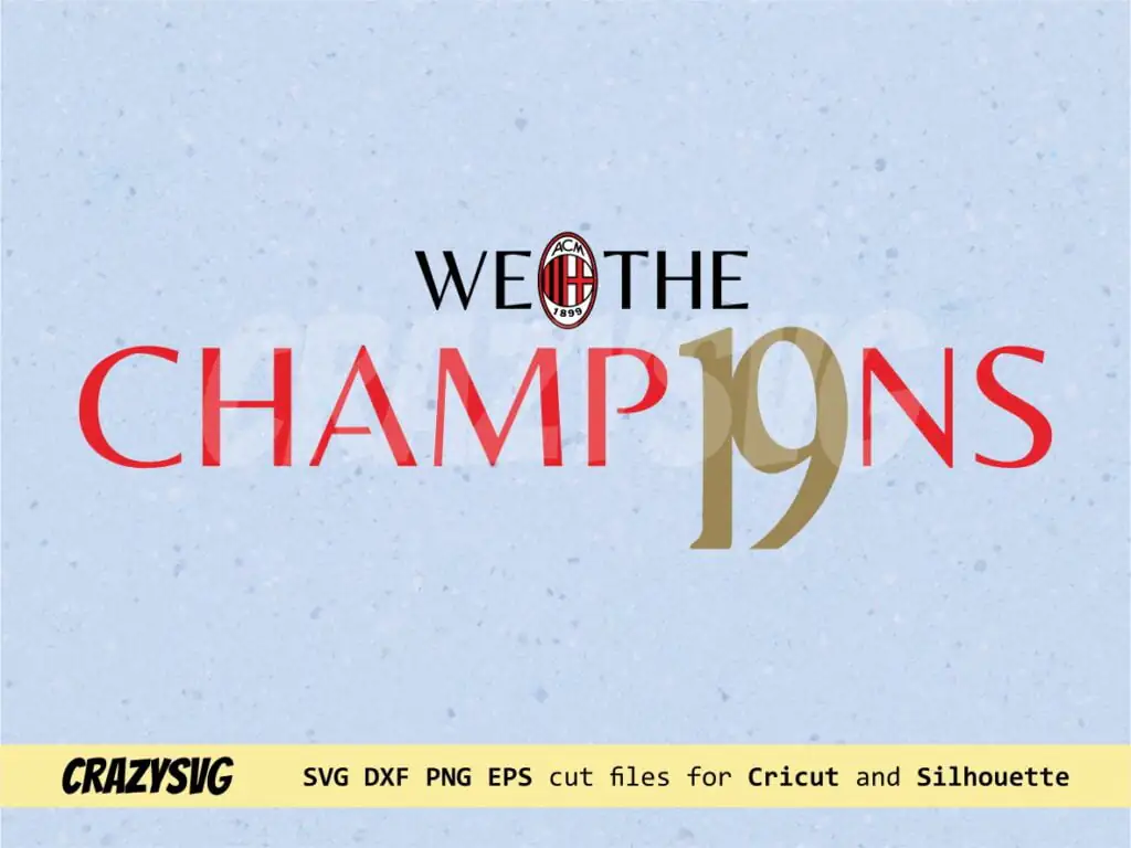 AC Milan Champions Serie A SVG PNG EPS Scudetto Vector