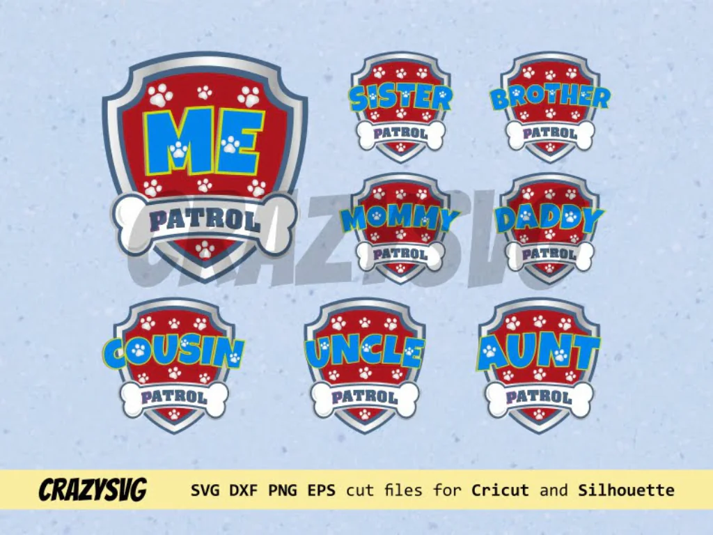 Paw Patrol Logo Family SVG Clipart Cut File