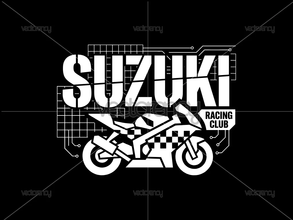 Suzuki Motorcycle Racing SVG Vector