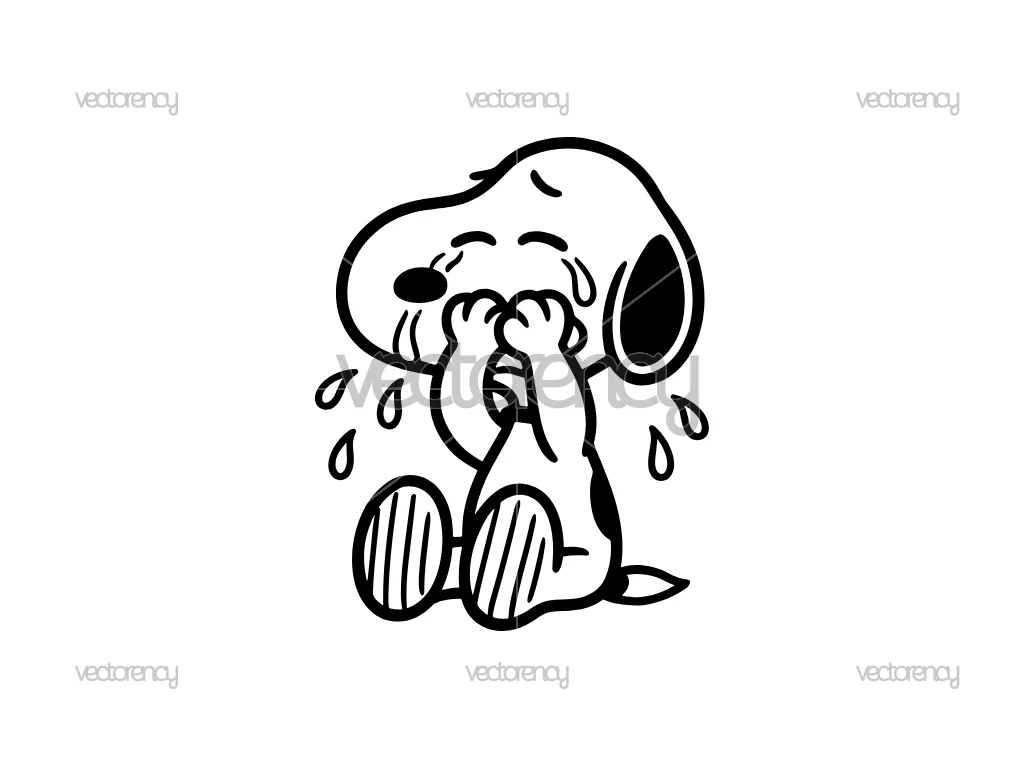 Snoopy Cry Outline Cut File