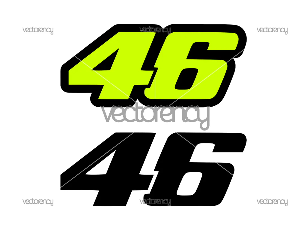 46 Racing Number Vector PNG DXF File