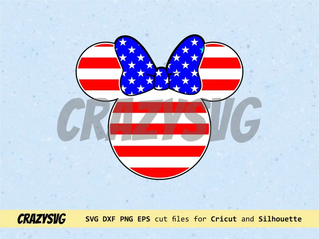 Minnie Mouse American Flag SVG Cut File