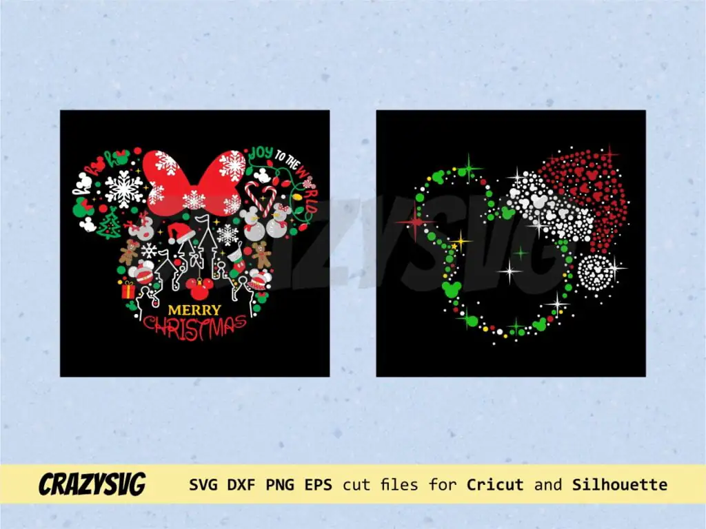 Disney Mickey and Minnie Christmas SVG PNG Files