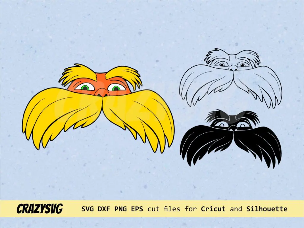 Lorax Face SVG Cut File Clipart dr Seuss