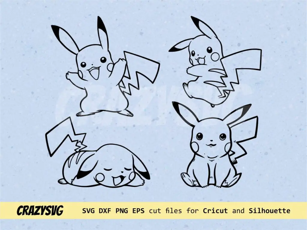 Pikachu Outline SVG Vector