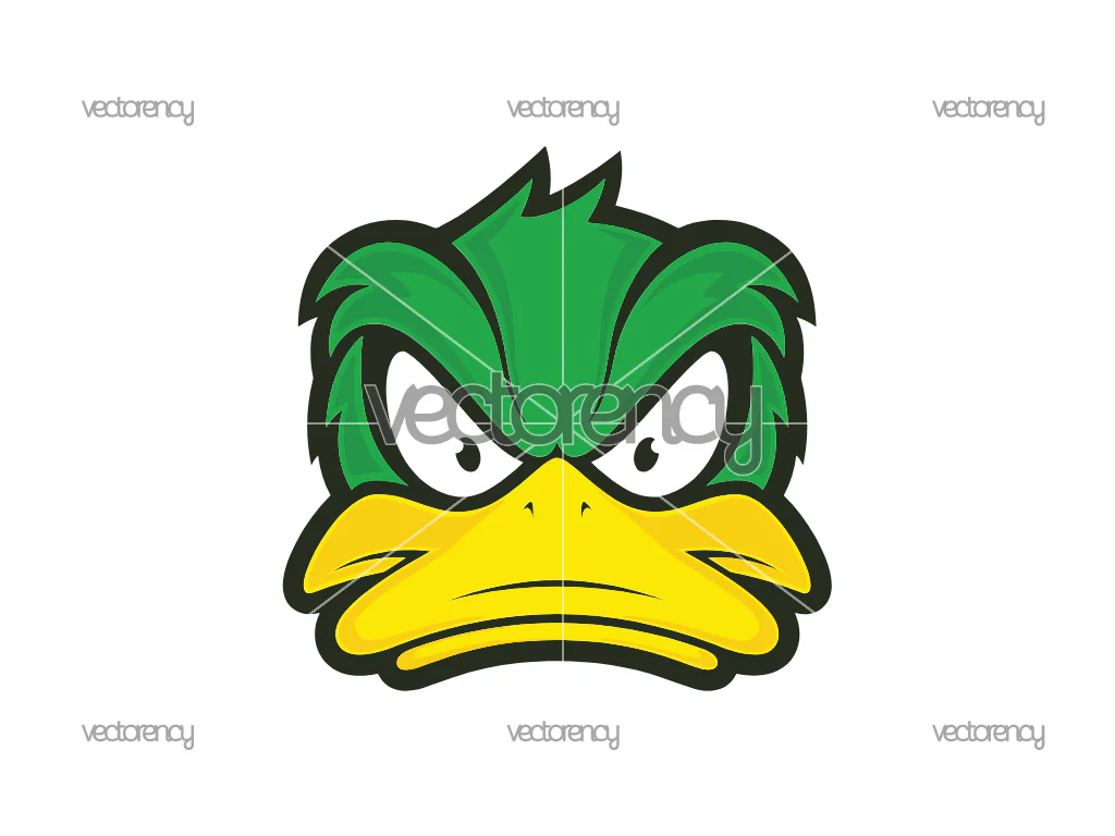 Green Duck Face Image Vector
