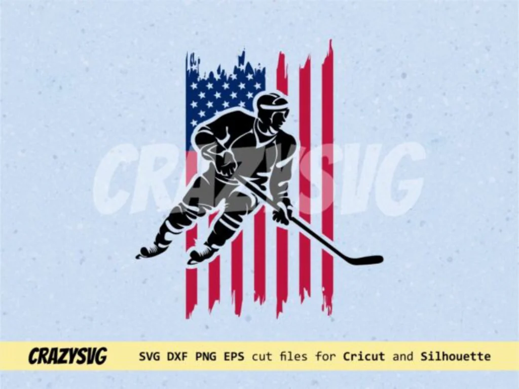 American Hockey SVG USA Flag Full Color