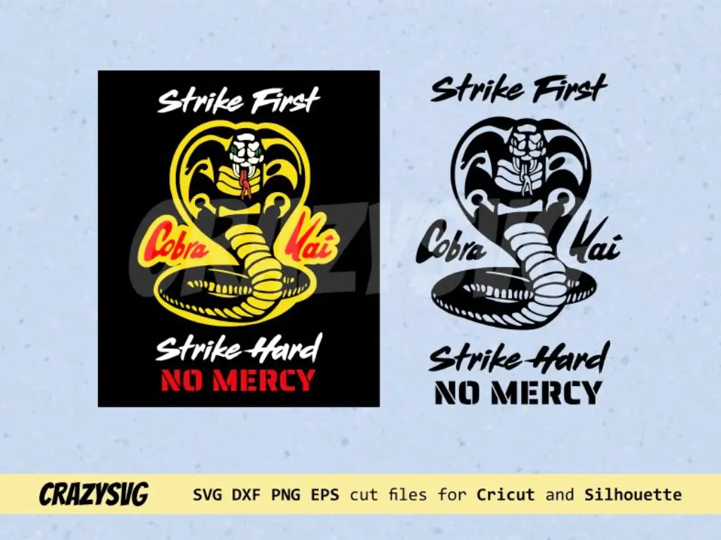 Cobra Kai White Face Strike First Hard No Mercy SVG Files