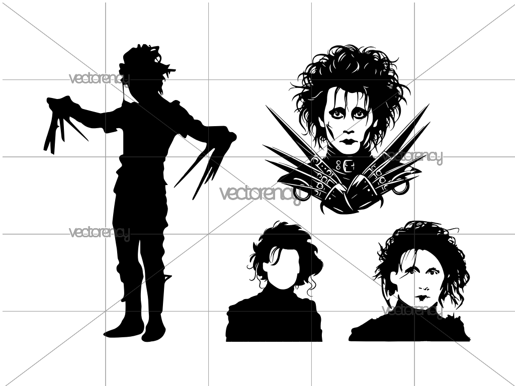 4 Edward Scissorhands SVG PNG EPS DXF