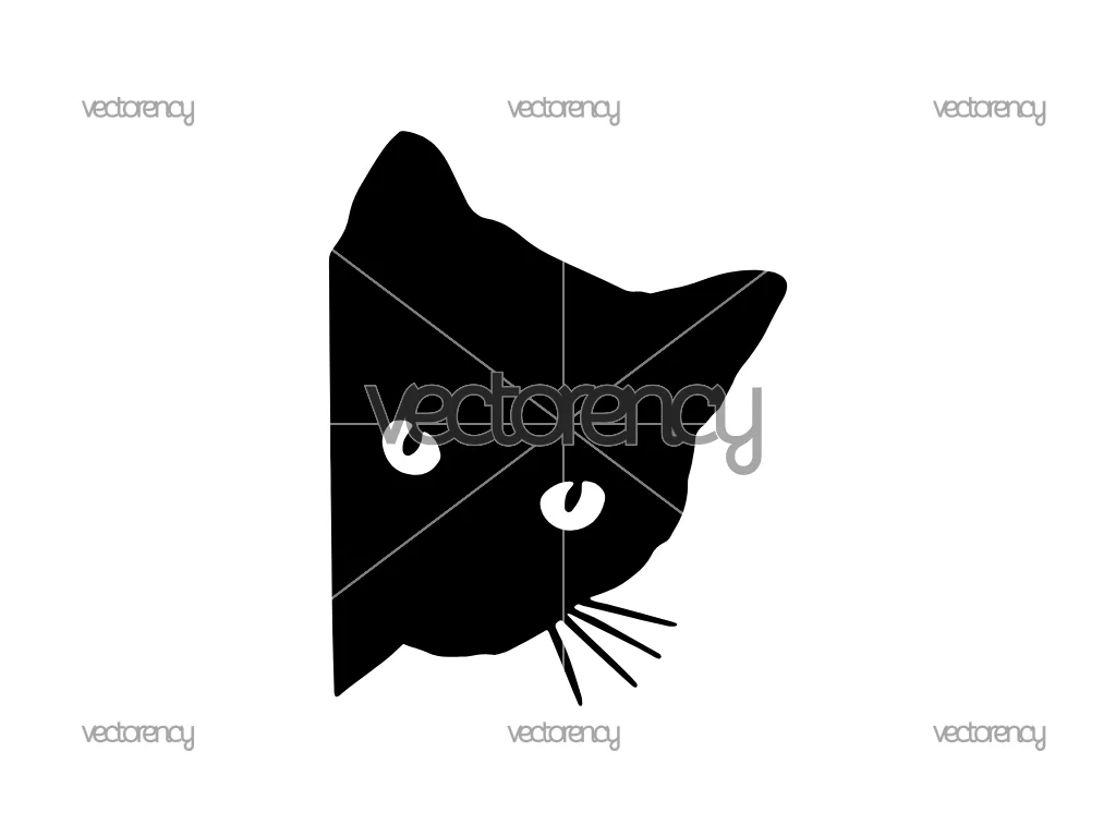 Peeking Cat SVG Cut Files PNG Vector
