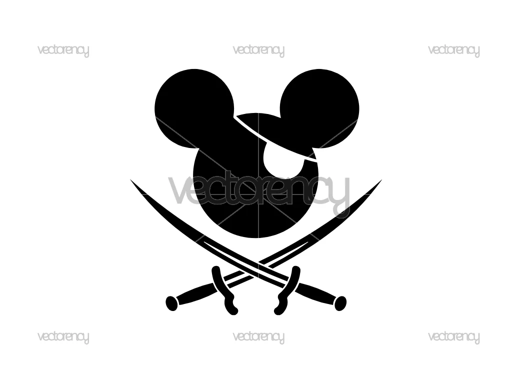 Pirate Mickey SVG Vector PNG
