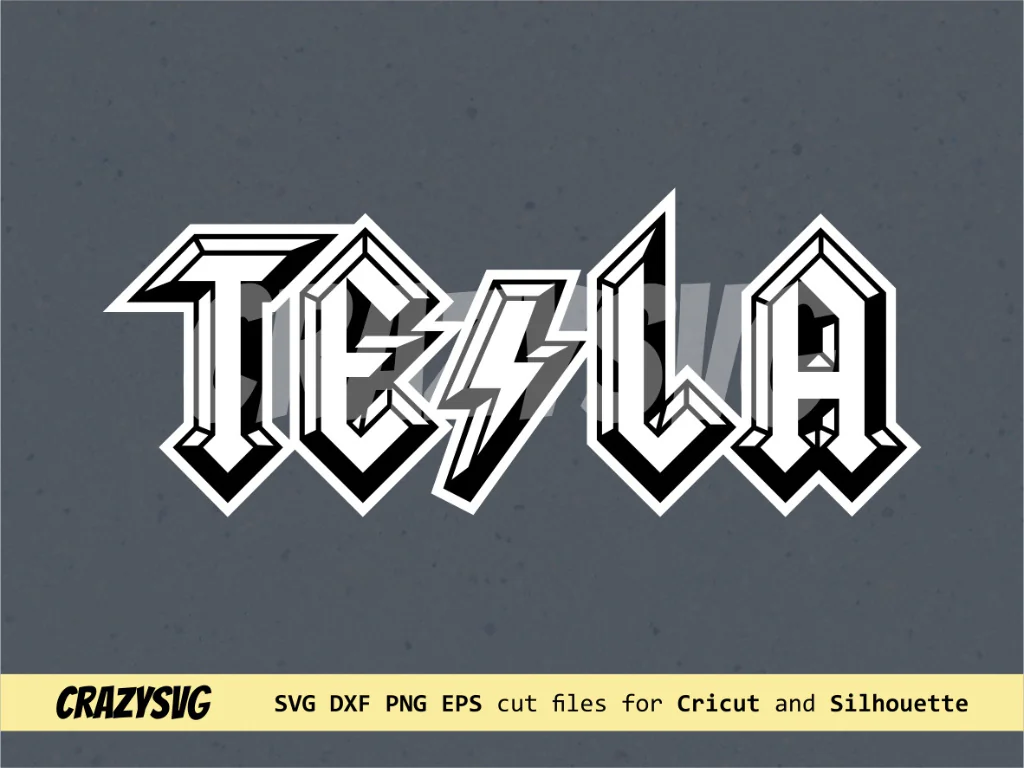 ACDC Tesla Logo Fun SVG Vector