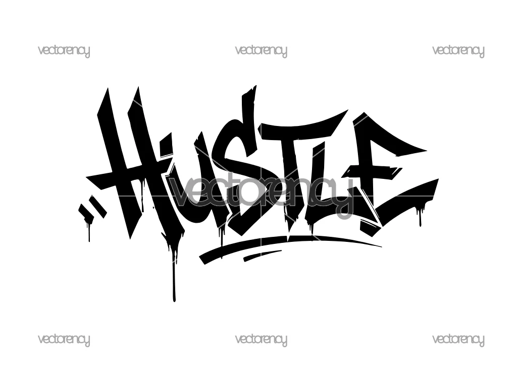 Hustle SVG, Motivation SVG, Grind SVG, Work Hard SVG, Hustler SVG, Bold Text SVG, Typography SVG