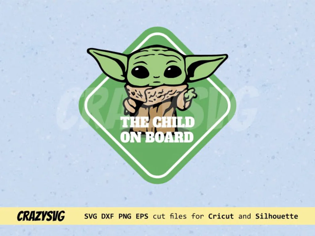 Baby Yoda The Child On Board SVG Files