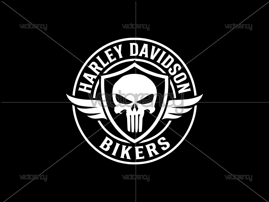 Harley Davidson Bikers Skull Punisher PNG Vector SVG