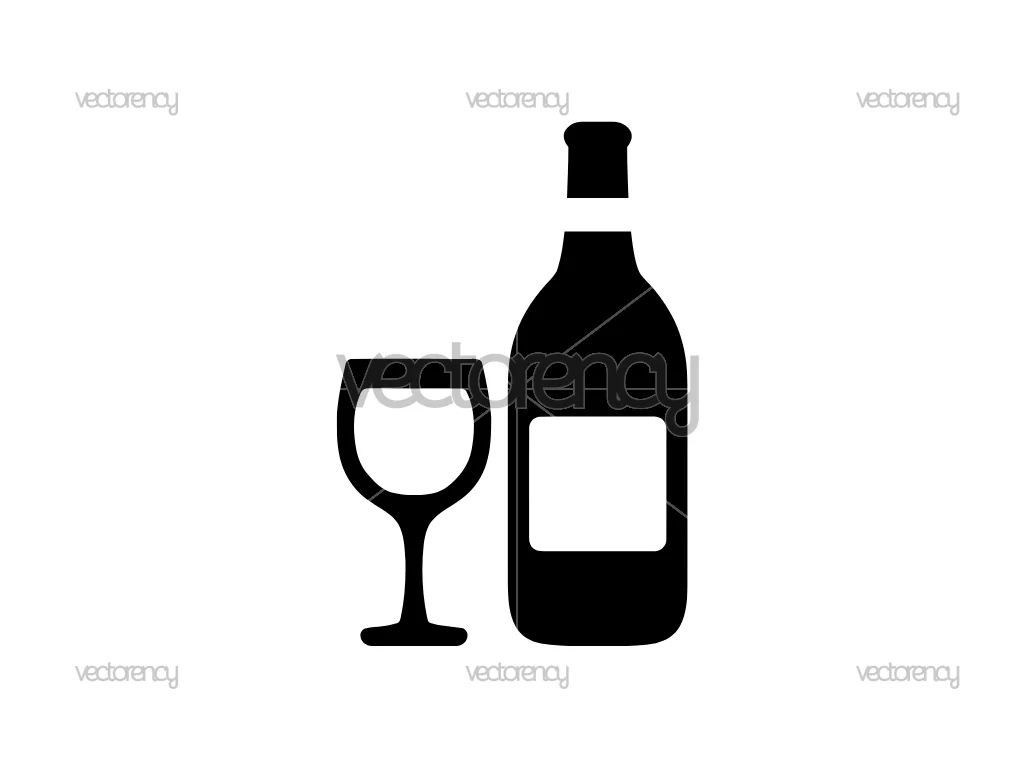 Wine Bottle SVG Cut File PNG EPS DXF Image