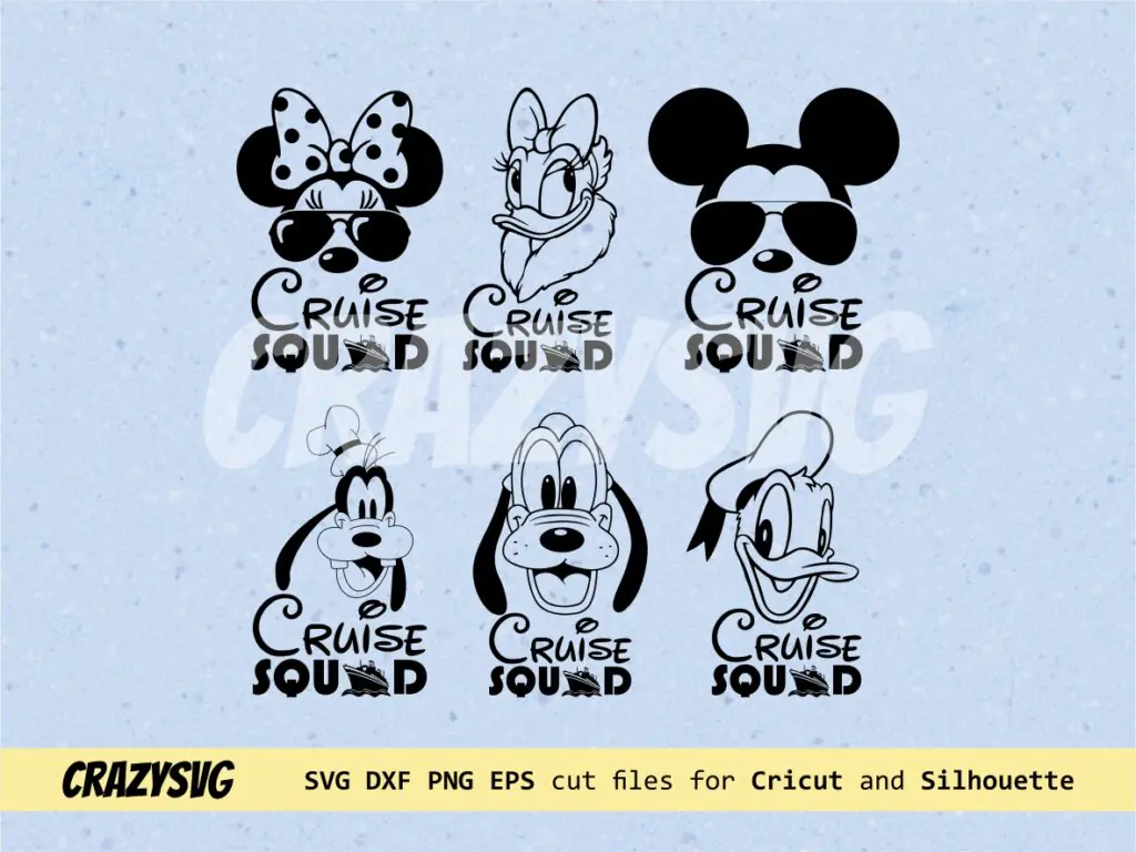 Cruise Squad SVG Bundle Cruise Trip Family Vacation Mouse And Friends