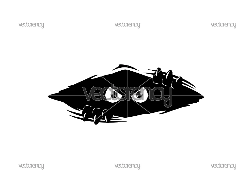 Peeking Monster Eyes Decal File SVG