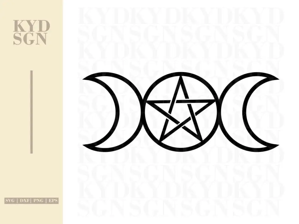 Triple Moon Pentagram SVG Cricut